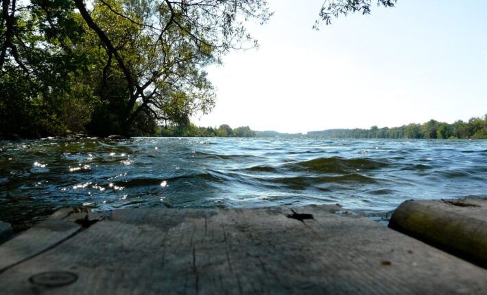 Glenn Miller conservation area showing a dock the Trent River
